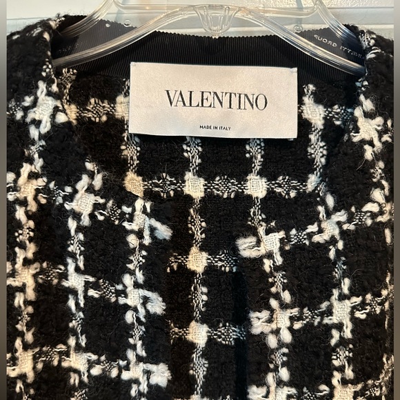 Valentino Tweed Wool blend Coat in black - Picture 7 of 8